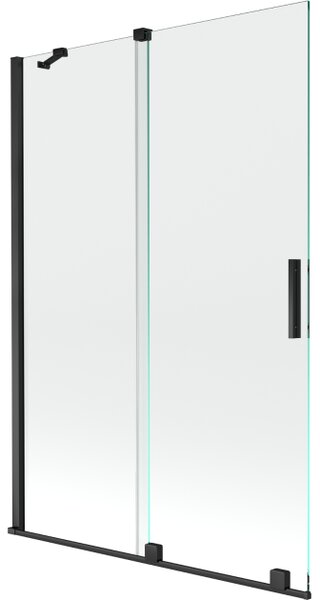 Mexen Velar dvojna drsna kopalniška pregrada 120 x 150 cm, prosojna, črna - 896-120-000-01-70