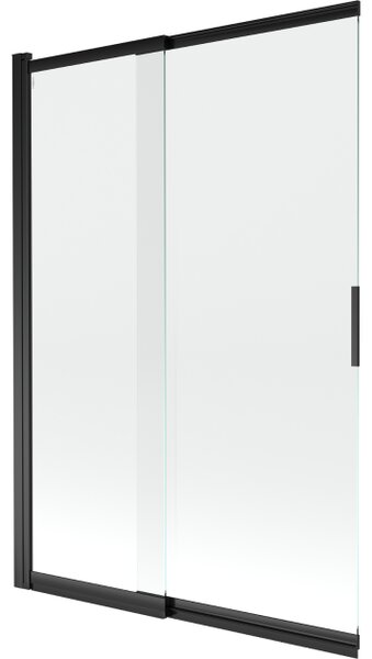 Mexen Fox drsna dvokrilna kopalniška pregrada 120 x 150 cm, prozorna, črna - 891-120-002-70-00