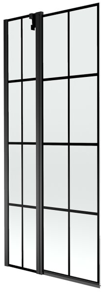 Mexen Flip Dvodelna kopalniška pregrada 80 x 150 cm, črna mreža, črna - 894-080-101-70-77