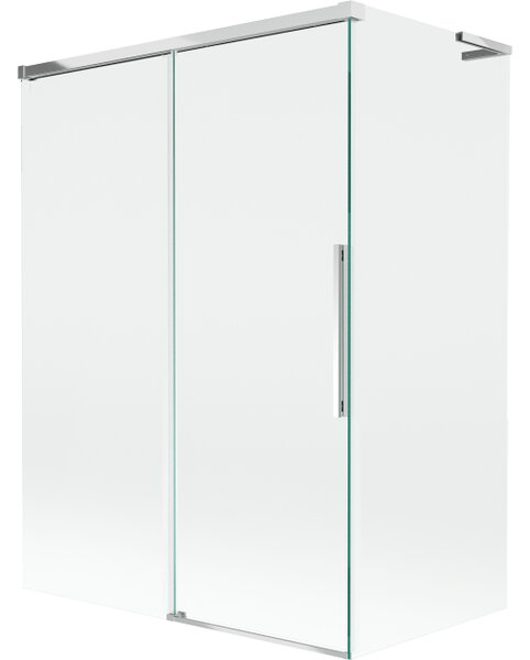 Mexen Rox L dvojna drsna kopalna pregrada 120 + 70 x 150 cm, prozorna, kromirana - 8C9L-120-070-01-00