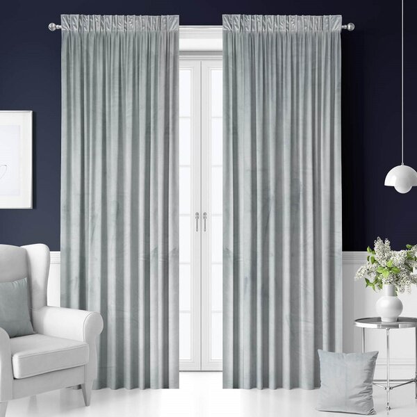 Zavese v setu Holland Velvet Grey (2 kos) 140x250
