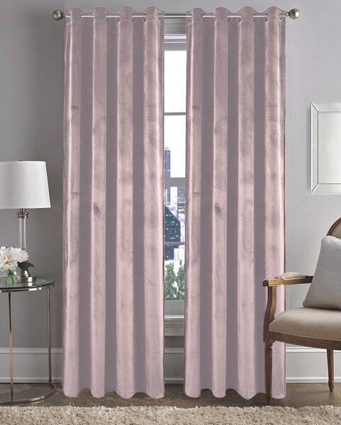 Zavese v setu Holland Velvet Pink (2 kos) 140x260
