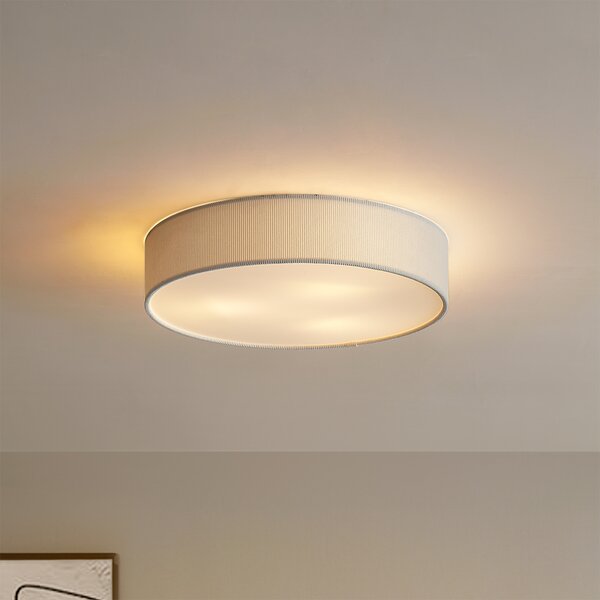 Moderna stropna svetilka bela z žametnim senčilom 46cm 3-luči - Luz