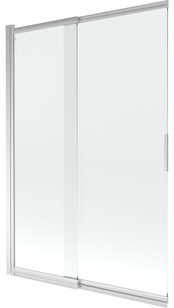 Mexen Fox dvojna premična kopalniška pregrada 120 x 150 cm, prozorna, krom - 891-120-002-01-00