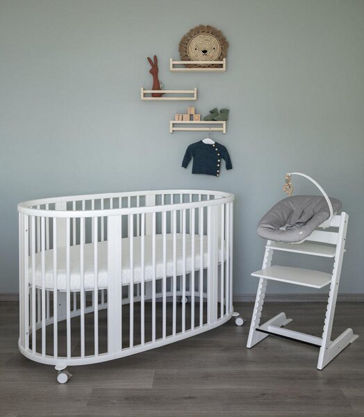 OTROŠKA POSTELJICA Sleepi V3 bukev masivno 141/74/78 cm bela