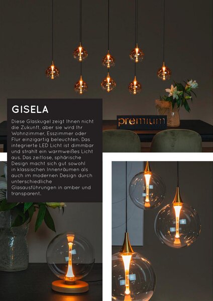 VISEČA NIHALNA LED-SVETILKA Gisela 3.9 W 304 lm 2700 K 230 V