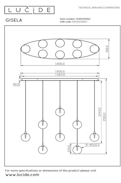 VISEČA NIHALNA LED-SVETILKA Gisela 3.9 W 304 lm 2700 K 230 V