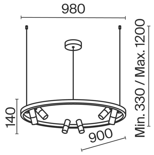 VISEČA NIHALNA SVETILKA 90/120 cm 42 W