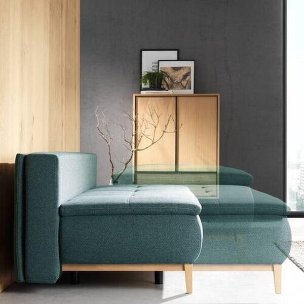 BOXSPRING ZOFA, barve petroleja tekstil