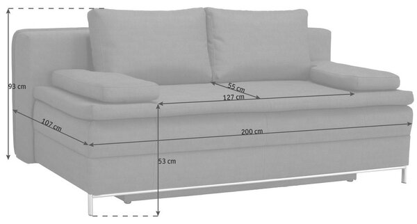 BOXSPRING ZOFA, temno siva tekstil