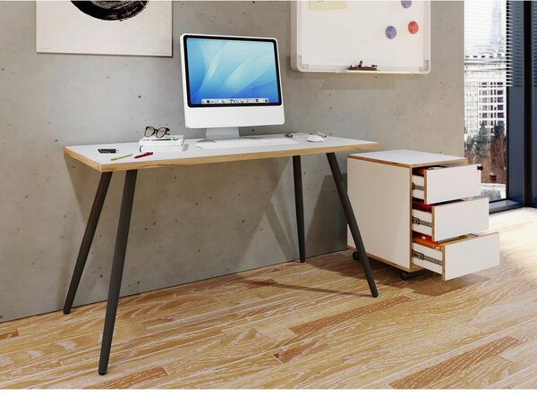 P & B Pisalna Miza Salia T50, Barva Hrasta, Bela, 110x50cm