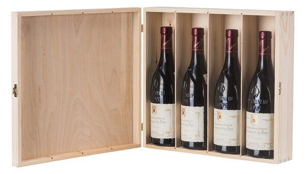 ATMOWOOD Lesena škatla za 4 vina