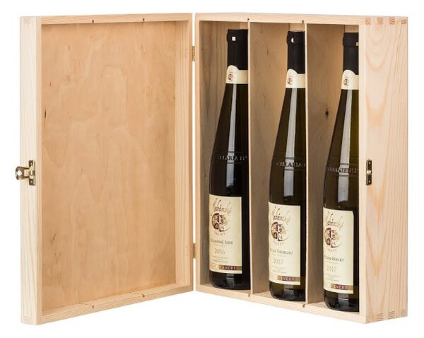 ATMOWOOD Lesena škatla za 3 vina XII