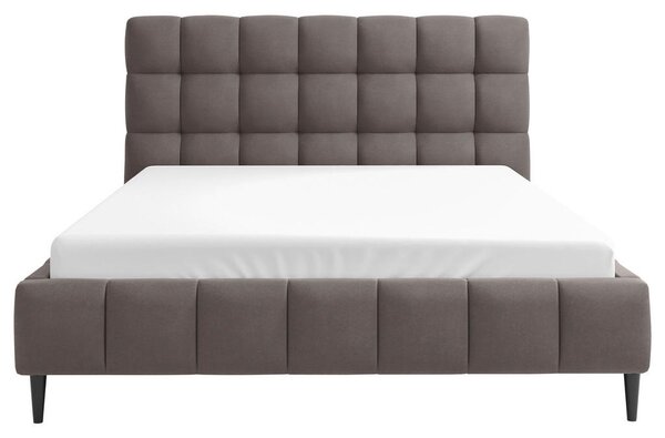 OBLAZINJENA POSTELJA 160 cm x 200 cm , tekstil, leseni material umazano rjava