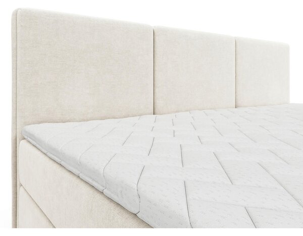 DRUŽINSKA POSTELJA 210 cm x 200 cm , les, tekstil, leseni material krem barve