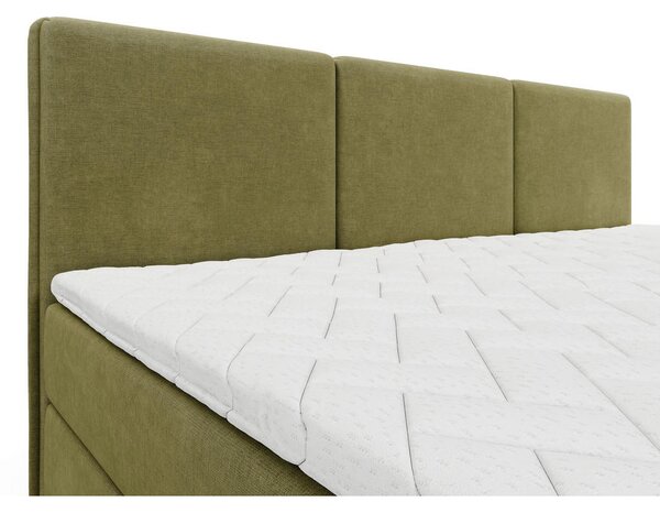 DRUŽINSKA POSTELJA 210 cm x 200 cm , les, tekstil, leseni material zelena