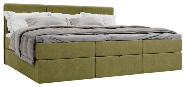 DRUŽINSKA POSTELJA 210 cm x 200 cm , les, tekstil, leseni material zelena