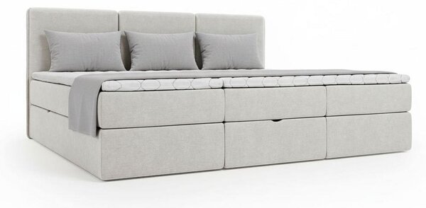 DRUŽINSKA POSTELJA 240 cm x 200 cm , les, tekstil, leseni material siva