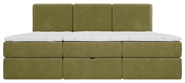 DRUŽINSKA POSTELJA 210 cm x 200 cm , les, tekstil, leseni material zelena