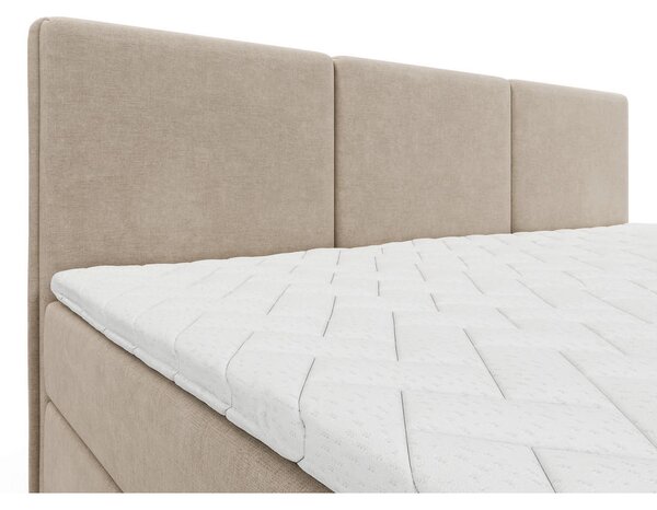 DRUŽINSKA POSTELJA 210 cm x 200 cm , les, tekstil, leseni material bež