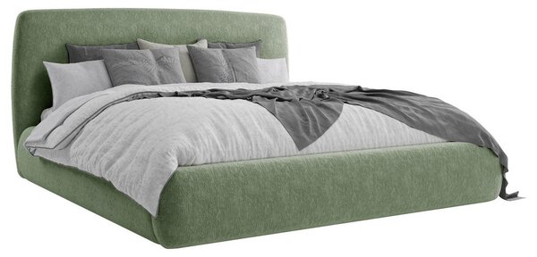 OBLAZINJENA POSTELJA 140 cm x 200 cm , les, tekstil, leseni material zelena