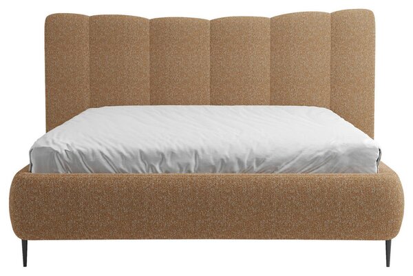 OBLAZINJENA POSTELJA 140 cm x 200 cm , les, tekstil, leseni material terakota
