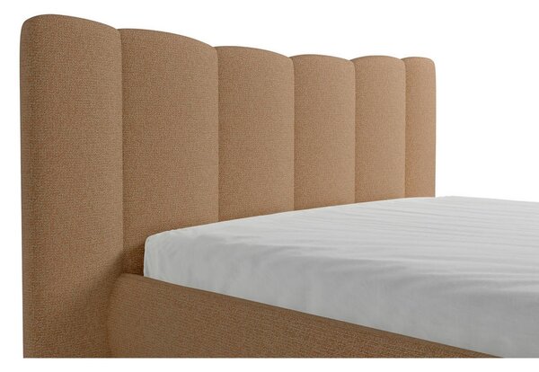 OBLAZINJENA POSTELJA 140 cm x 200 cm , les, tekstil, leseni material terakota