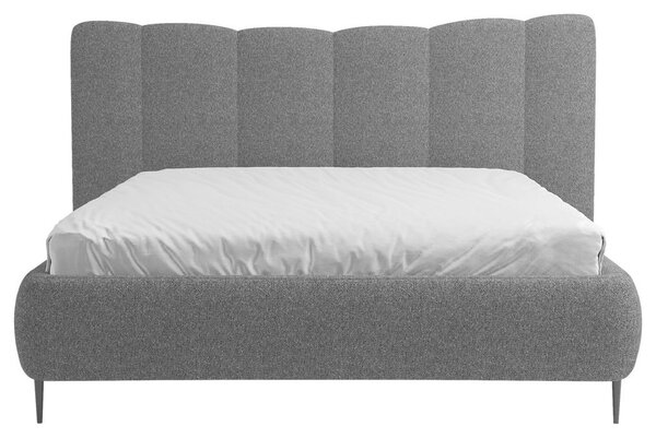 OBLAZINJENA POSTELJA 140 cm x 200 cm , les, tekstil, leseni material antracit