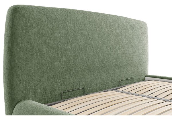 OBLAZINJENA POSTELJA 140 cm x 200 cm , les, tekstil, leseni material zelena