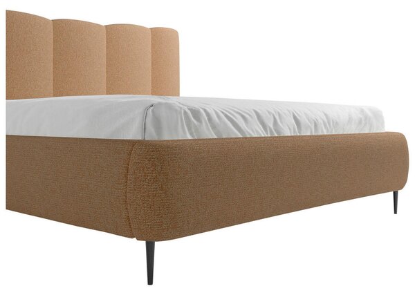 OBLAZINJENA POSTELJA 140 cm x 200 cm , les, tekstil, leseni material terakota