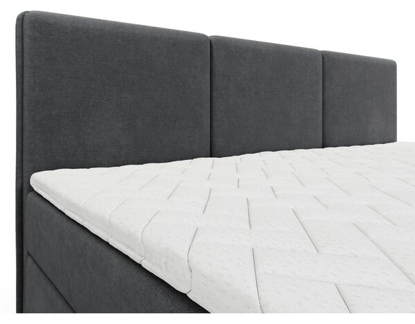DRUŽINSKA POSTELJA 210 cm x 200 cm , les, tekstil, leseni material antracit