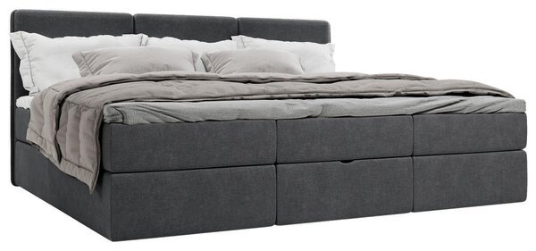 DRUŽINSKA POSTELJA 210 cm x 200 cm , les, tekstil, leseni material antracit