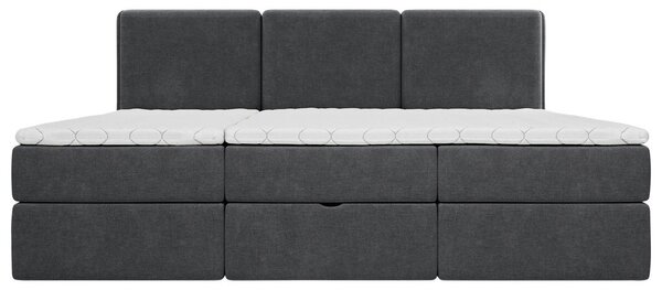 DRUŽINSKA POSTELJA 210 cm x 200 cm , les, tekstil, leseni material antracit