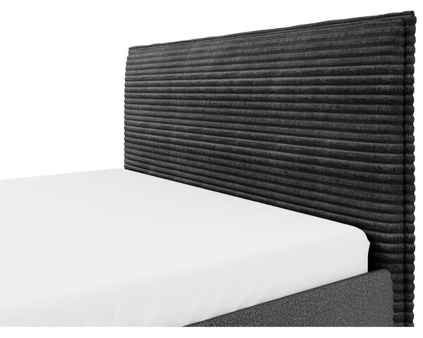 OBLAZINJENA POSTELJA 140 cm x 200 cm , les, tekstil, leseni material antracit