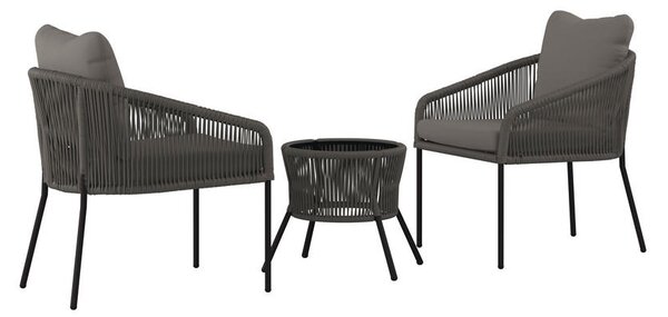 SET ZA BALKON kovina, umetna masa siva