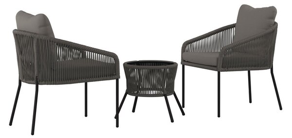 SET ZA BALKON kovina, umetna masa siva