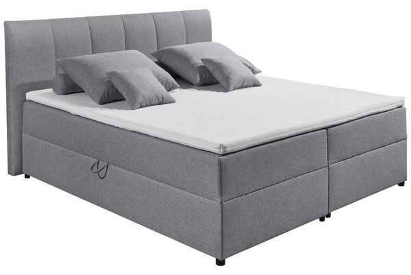 BOXSPRING POSTELJA 180 cm x 200 cm , tekstil siva