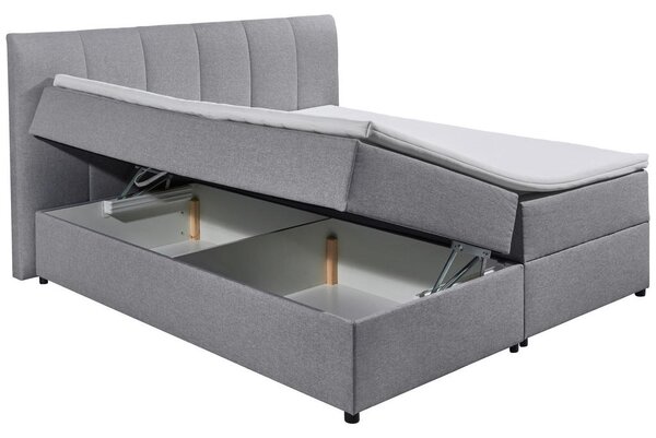 BOXSPRING POSTELJA 180 cm x 200 cm , tekstil siva