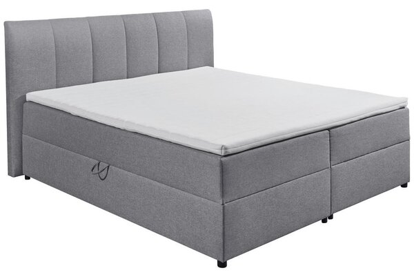 BOXSPRING POSTELJA 180 cm x 200 cm , tekstil siva