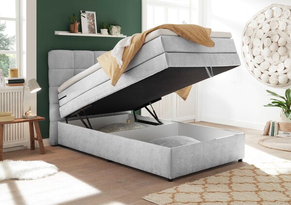POSTELJA BOXSPRING 120 cm x 200 cm , srebrne barve