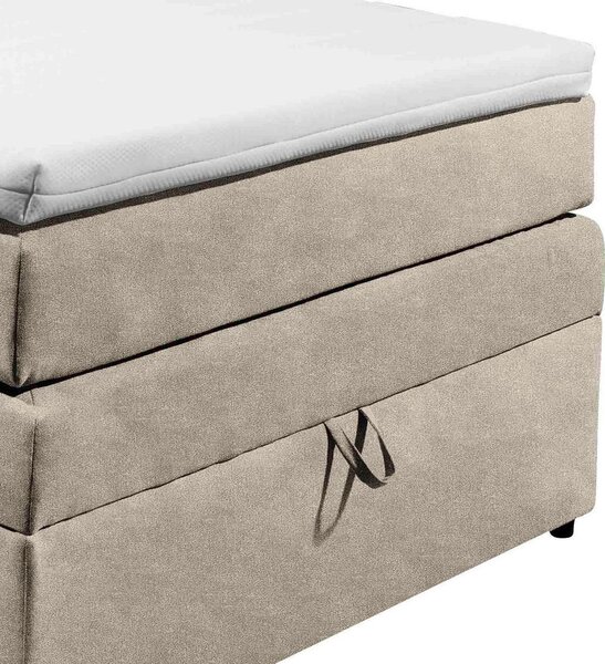POSTELJA BOXSPRING 120 cm x 200 cm , tekstil peščene barve