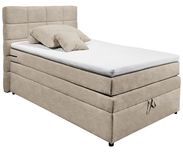 POSTELJA BOXSPRING 120 cm x 200 cm , tekstil peščene barve