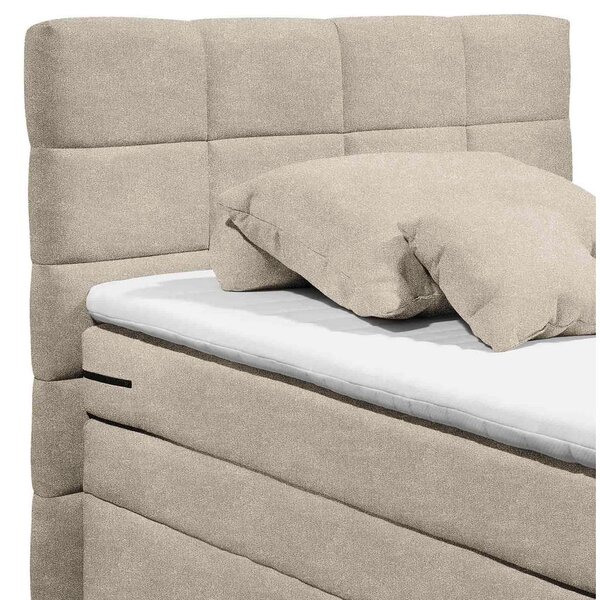 POSTELJA BOXSPRING 120 cm x 200 cm , tekstil peščene barve