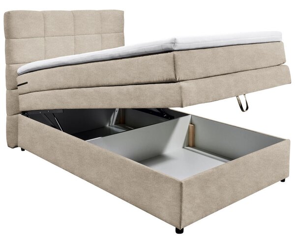 POSTELJA BOXSPRING 120 cm x 200 cm , tekstil peščene barve