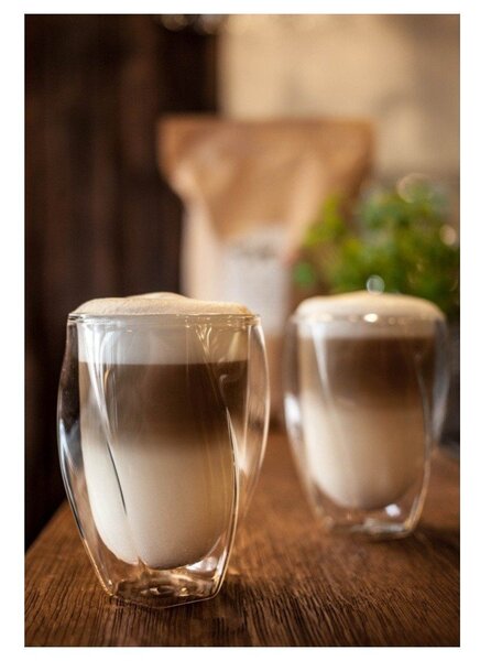 Komplet 2 dvostenskih kozarcev Vialli Design Latte, 300 ml