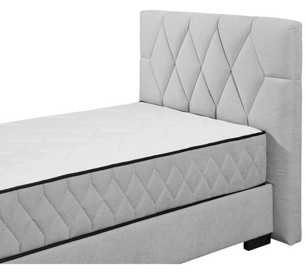 POSTELJA Z VZMETNICO 120 cm x 200 cm , tekstil, leseni material svetlo siva