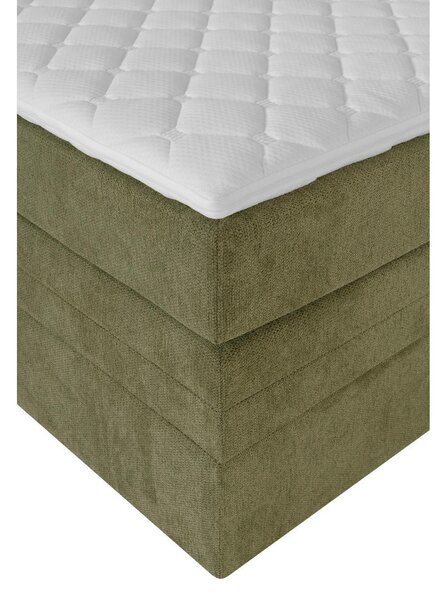 BOXSPRING POSTELJA 180 cm x 200 cm , tekstil zelena