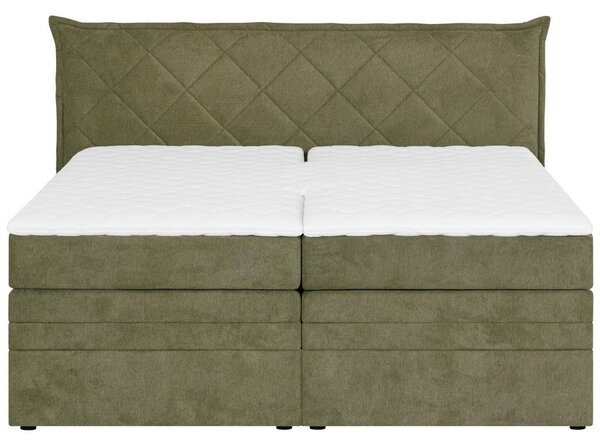 BOXSPRING POSTELJA 180 cm x 200 cm , tekstil zelena