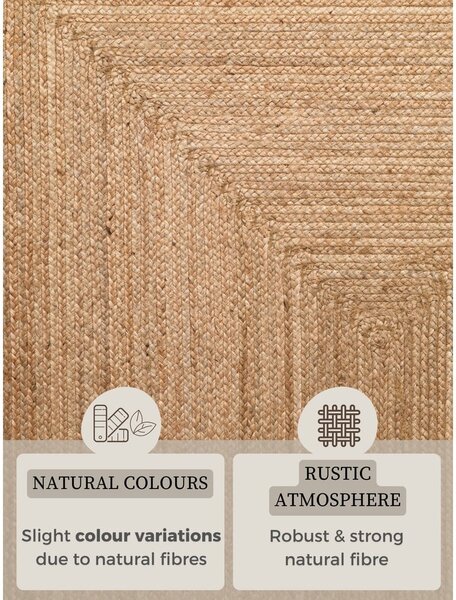 Obojestranska/ročno tkana preproga iz jute v naravni barvi 60x90 cm Juno – Hanse Home