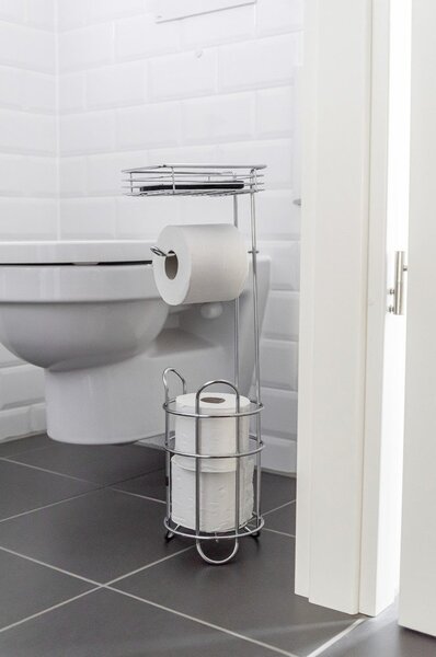 Stojalo za WC papir iz kromiranega jekla v srebrni barvi – Wenko